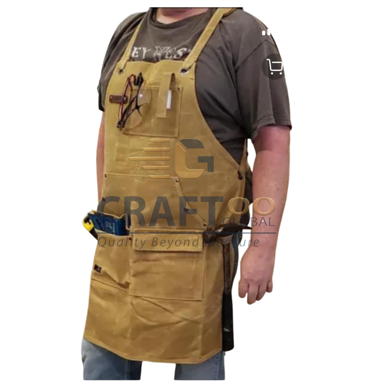 Multi-Pocket Leather Apron